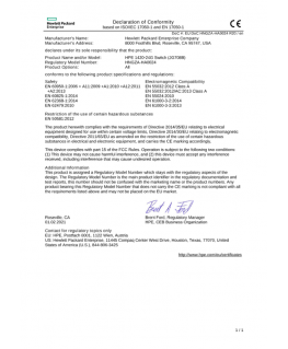 HP HPE Aruba FC 3Y NBD Exch 1420-24G SVC