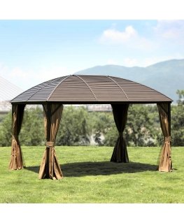 Gazebo SUNSET 3x4xH2/2,7m, beige/brown