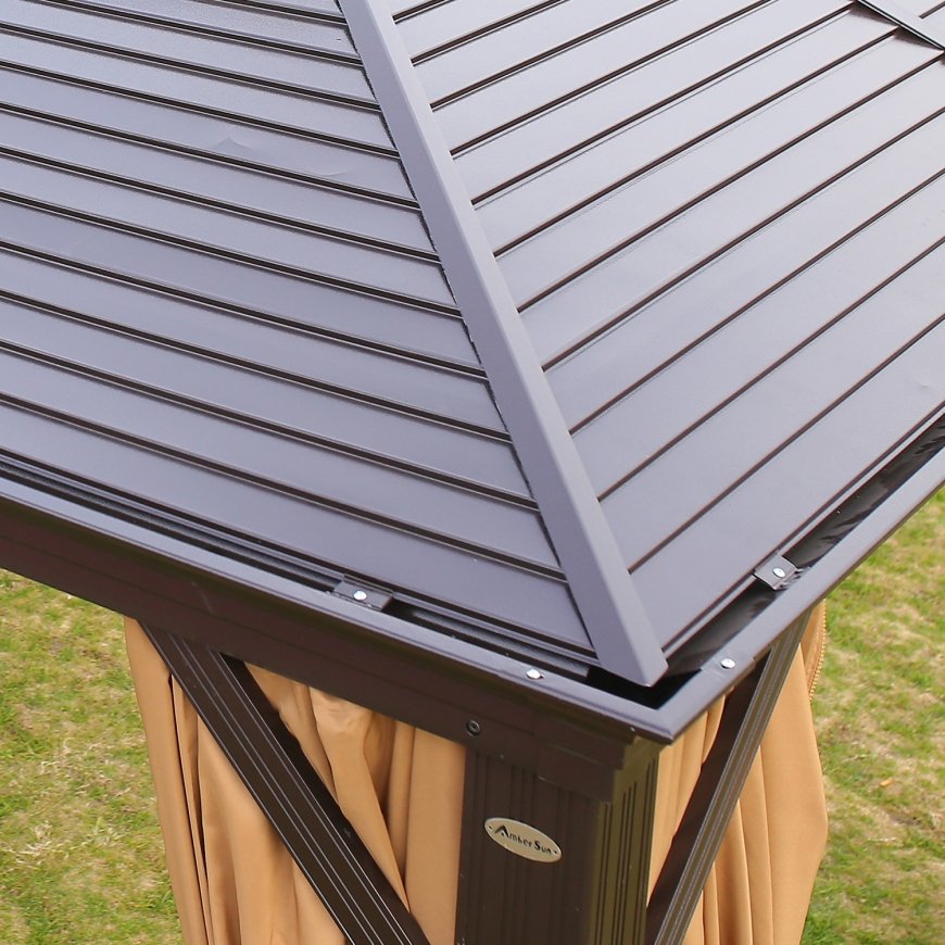 Gazebo SUNSET 3x4xH2/2,7m, brown/beige – 2