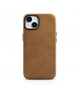 icarer Oil Wax Premium Leather Case iPhone 14 Plus Magnetic Leather Case with MagSafe Brown (WMI14220703-TN)