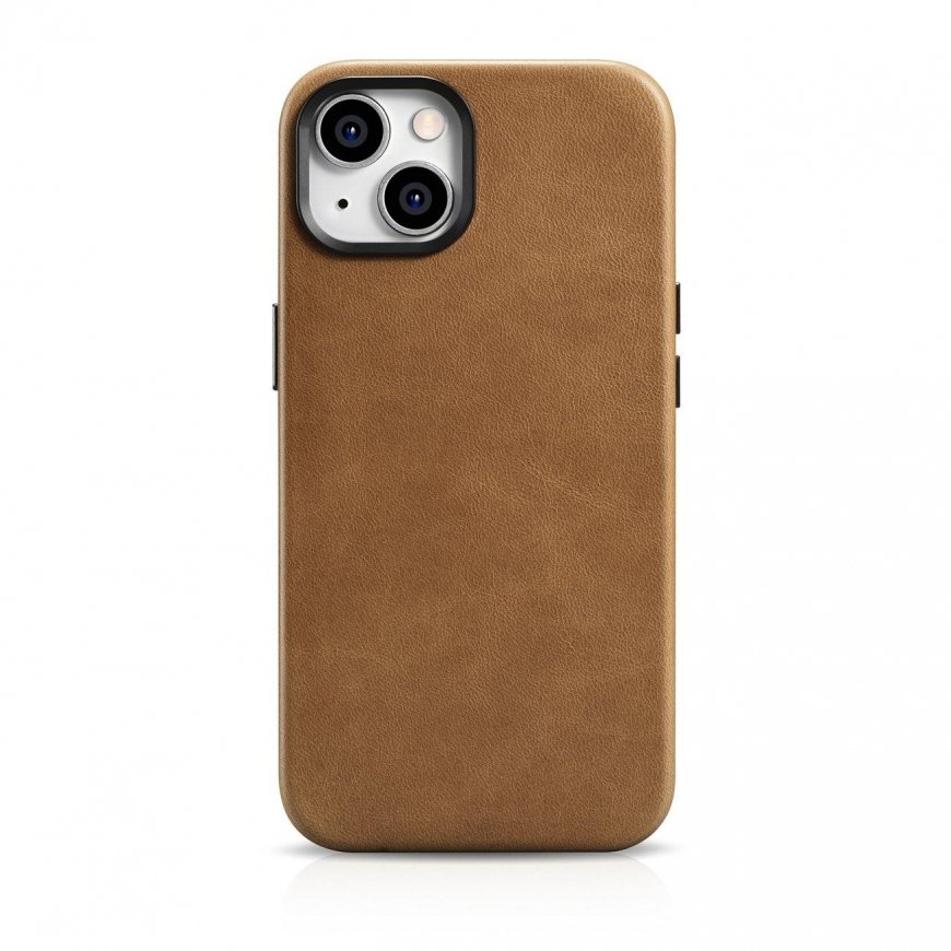 icarer Oil Wax Premium Leather Case iPhone 14 Plus Magnetic Leather Case with MagSafe Brown (WMI14220703-TN)