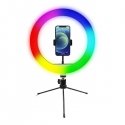 WP Ring Light Powerton 10 Inch Studio Ring Light, RGB LED, Dim Light, Adjustable Color & Intensity, Phone Holder & Tripod