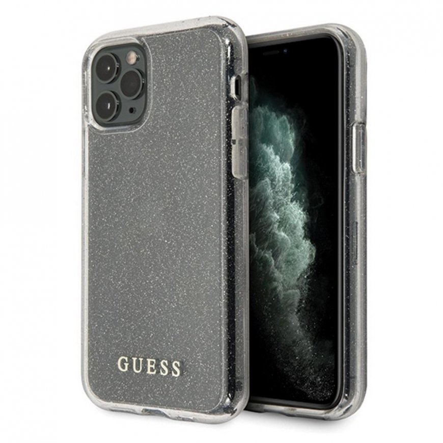 Guess GUHCN58PCGLSI iPhone 11 Pro silver/silver hard case Glitter – 2