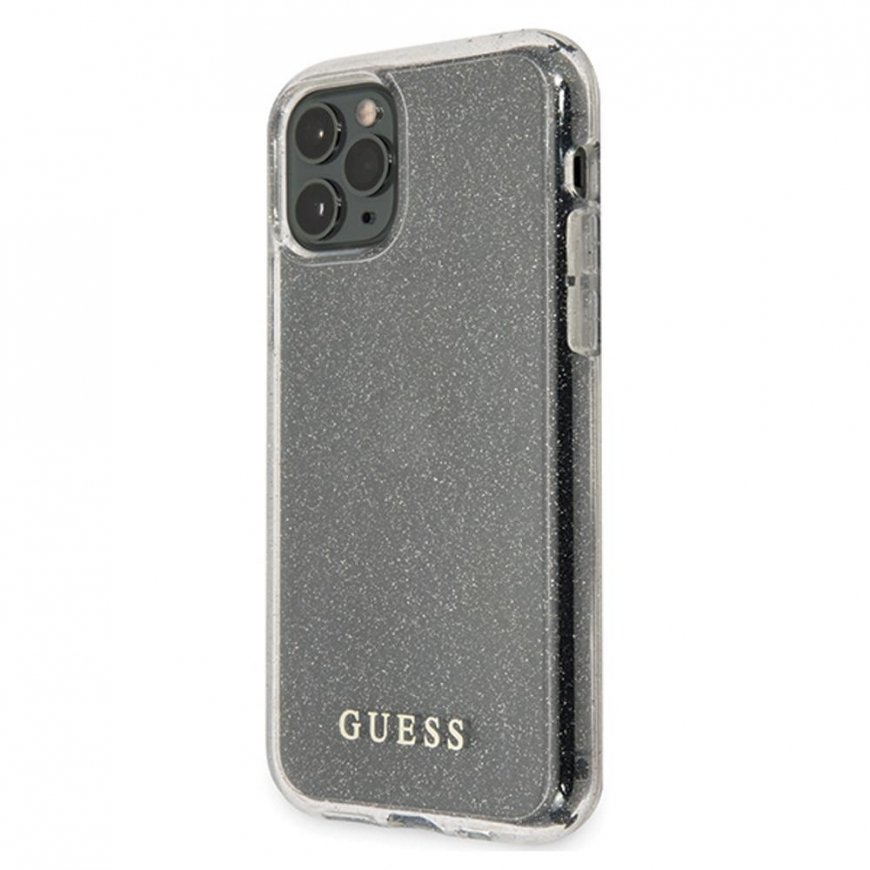 Guess GUHCN58PCGLSI iPhone 11 Pro silver/silver hard case Glitter – 3