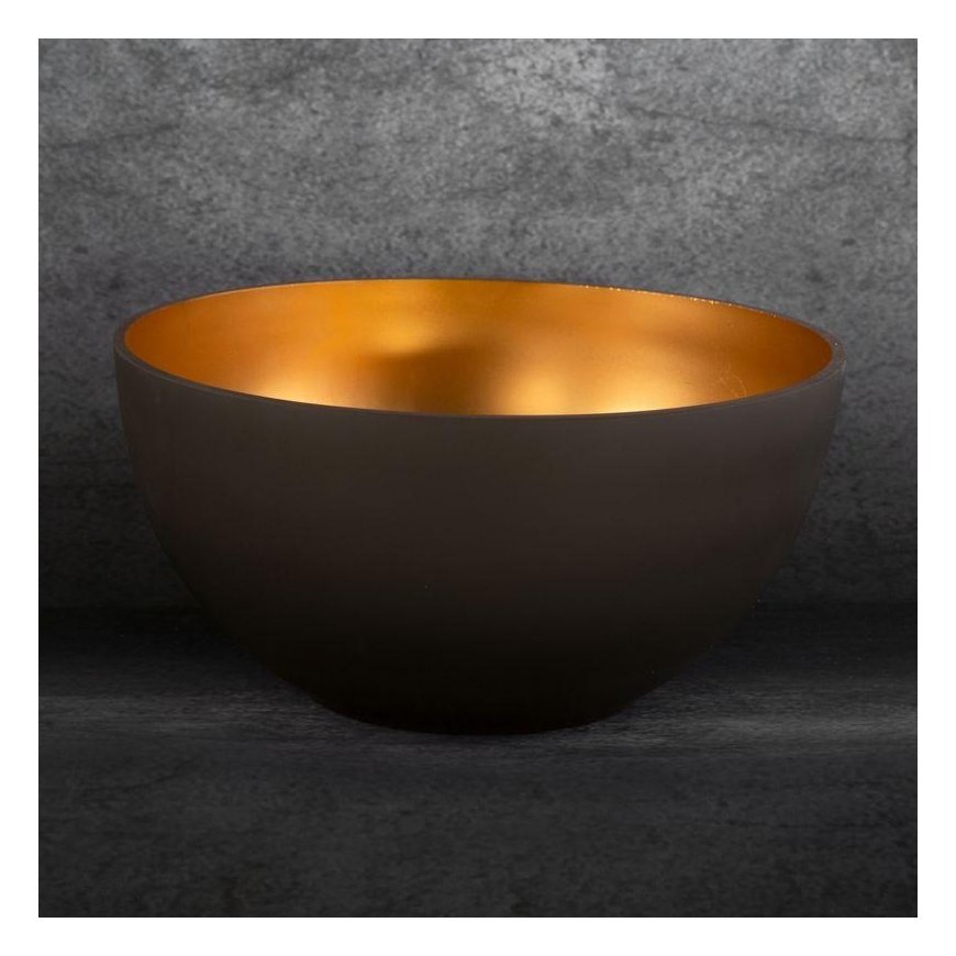 Eurofirany LIMITED COLLECTION Meninio stiklo dubenėlis ALISMA4, ∅ 25 X 15 cm, spalva: ruda/auksinė – 4