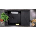 DEANTE Juodas NERO Matinis MAGNETIC 1-BOWL GRANITE SINK WITH DRAINER DEANTE Juodas NERO Matinis MAGNETIC 1-BOWL GRANITE SINK WITH DRAINER