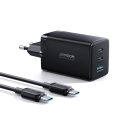 Joyroom greitas įkroviklis GaN 65W USB, 2x USB C juodas + USB C laidas - USB C 100W 1,2m (TCG01) Joyroom greitas įkroviklis GaN 65W USB, 2x USB C juodas + USB C laidas - USB C 100W 1,2m (TCG01)
