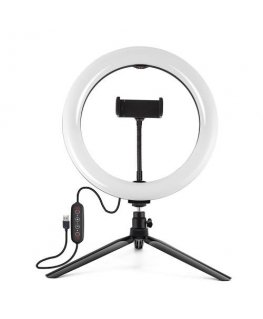 Puluz LED žiedine lempa 26cm, su stovu stovu 8.3cm, USB