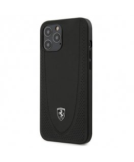 Ferrari FEOGOHCP12LBK iPhone 12 Pro Max 6.7" black/black hard case, perforated