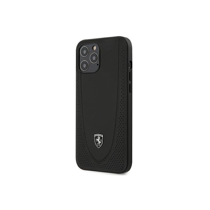 Ferrari FEOGOHCP12LBK iPhone 12 Pro Max 6.7" black/black hard case, perforated