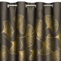 Eurofirany Night blackout type blackout curtain HARMONY with shiny ginkgo pattern, 140 X 250 cm, rings, color: brown, gold