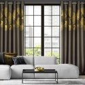 Eurofirany Night blackout type blackout curtain HARMONY with shiny ginkgo pattern, 140 X 250 cm, rings, color: brown, gold