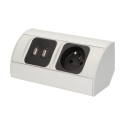 Orno Baldinis lizdas 1x2P + Z, 2xUSB, schuko versija Orno Baldinis lizdas 1x2P + Z, 2xUSB, schuko versija