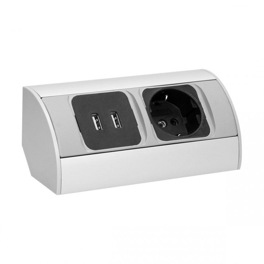 Orno Furniture socket 1x2P + Z, 2xUSB, schuko version – 3