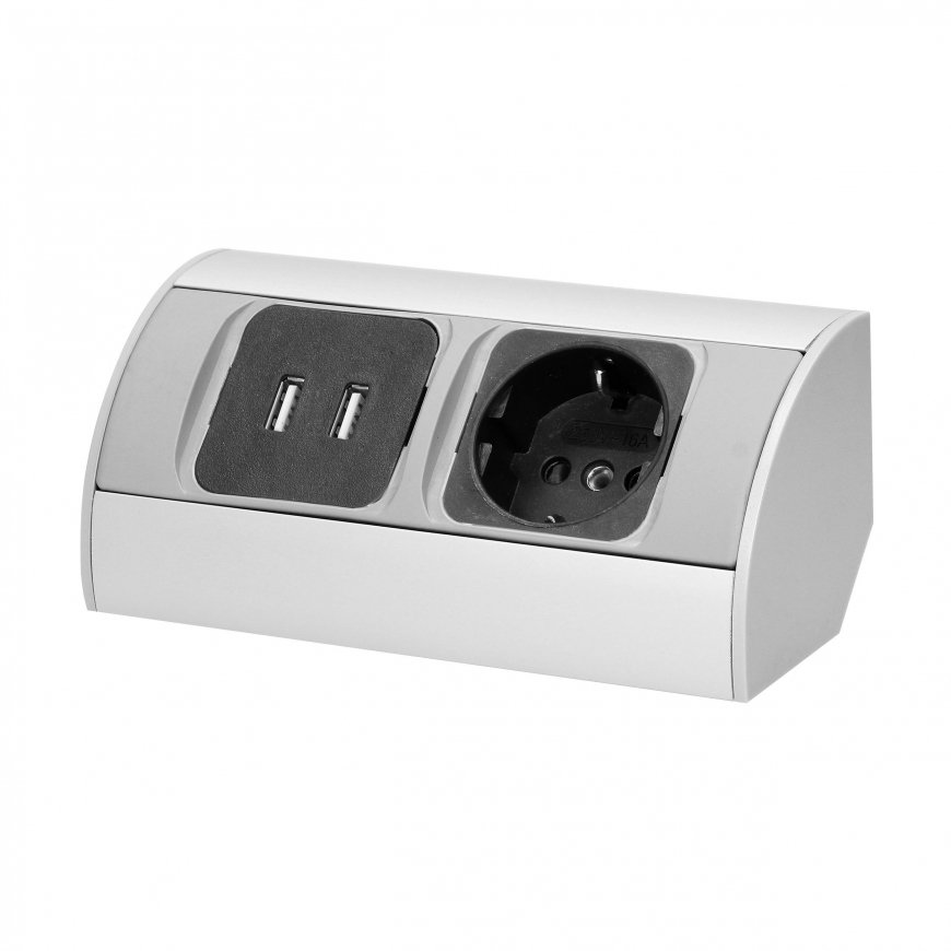 Orno Furniture socket 1x2P + Z, 2xUSB, schuko version – 5
