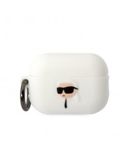 Karl Lagerfeld Case Karl Lagerfeld KLAP2RUNIKH Apple AirPods Pro 2 cover white/white silicone Karl Head 3D