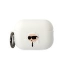 Karl Lagerfeld Case Karl Lagerfeld KLAP2RUNIKH Apple AirPods Pro 2 cover white/white silicone Karl Head 3D