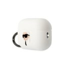 Karl Lagerfeld Dėklas Karl Lagerfeld KLAP2RUNIKH Apple AirPods Pro 2 cover balta/baltas silikoninis Karl Head 3D