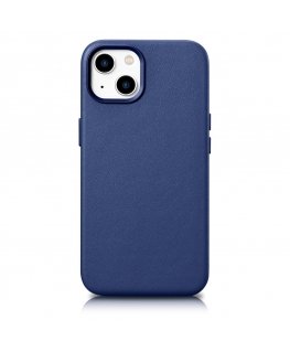 Dėklas Icarer icer dėklo odiniai dangteliai, skirti „iPhone 14 Plus“ originaliai odiniam dėklui mėlyna spalva (suderinama su „Ma