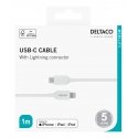 Deltaco IPLH-451 lightning cable 1 m White Deltaco IPLH-451 lightning cable 1 m White