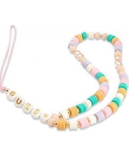 Guess Guess zawieska GUSTFLWP Phone Strap pink Heishi Beads