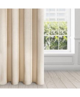 Eurofirany DIVA LINE RIA Minkšto aksomo naktinė užuolaida, 140X250 cm, kilpos / žiedai, spalva: smėlio