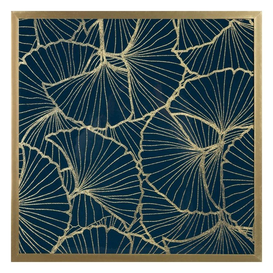 Eurofirany LIMITED COLLECTION MUSA3 Picture with gold print in gold frame, 53X53 cm, color: dark blue/gold