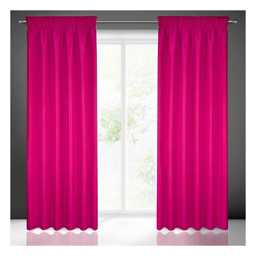 Eurofirany RITA Night curtain made of smooth fabric, 140X270 cm, tape / tunnel / hooks, color: amaranth