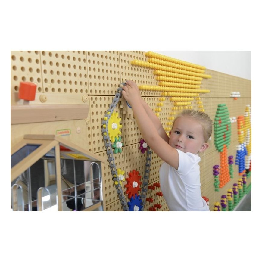 MASTERKIDZ sieninė lenta krumpliaračiai ir grandinė 79 El. Sukurkite savo mechanizmą – 2