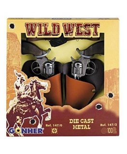 Pulio Gonher Two cowboy revolvers with case - 239846