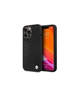 Case BMW BMHCP14LSILBK iPhone 14 Pro 6.1" black/black silicone Metal Logo