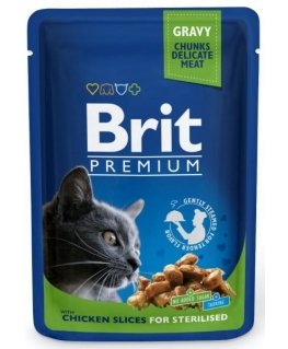BRIT Premium Cat Chicken Sterilized - märg kassitoit - 100g