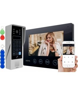 Eura Video intercom EURA VDP-90A3 DELTA+ black 7 inches, Full HD, WiFi, 2 inputs, encoder, proximity reader, ahd, tuya
