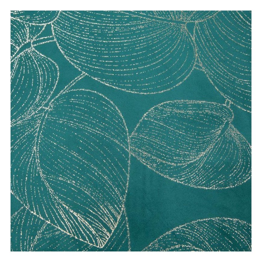 Eurofirany BLINK / 16 Velvet table runner with a pattern of large leaves, 35X220 cm, color: dark turquoise – 2