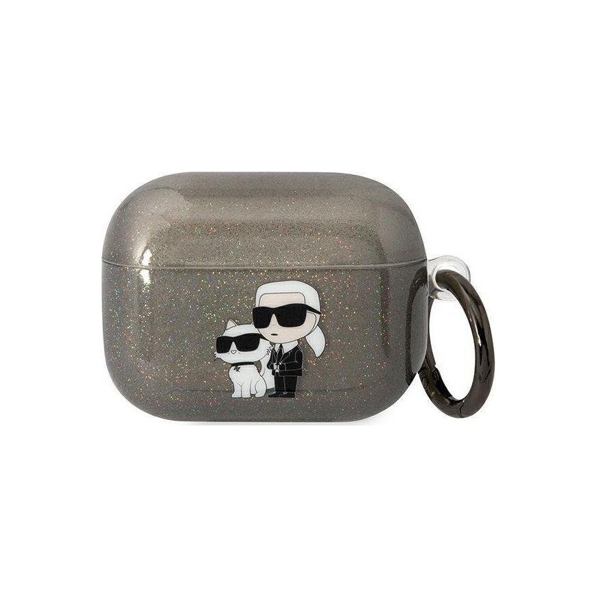 Karl Lagerfeld etui skirta Airpods Pro KLAPHNKCTGK juodas Gliter Karl&Choupette – 4
