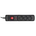 Activejet COMBO 3GN 1,5M black power strip with cord Activejet COMBO 3GN 1,5M black power strip with cord