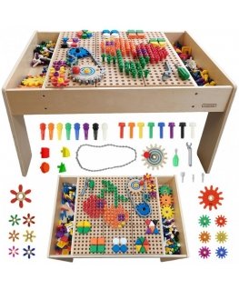 MASTERKIDZ medinis mokomasis stalas + PRIEDAI stiebo sienelė