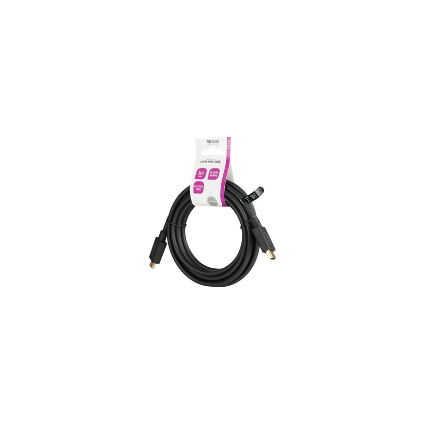 Deltaco HU-30-LSZH HDMI cable 3 m HDMI Type A (Standard) Black – 3