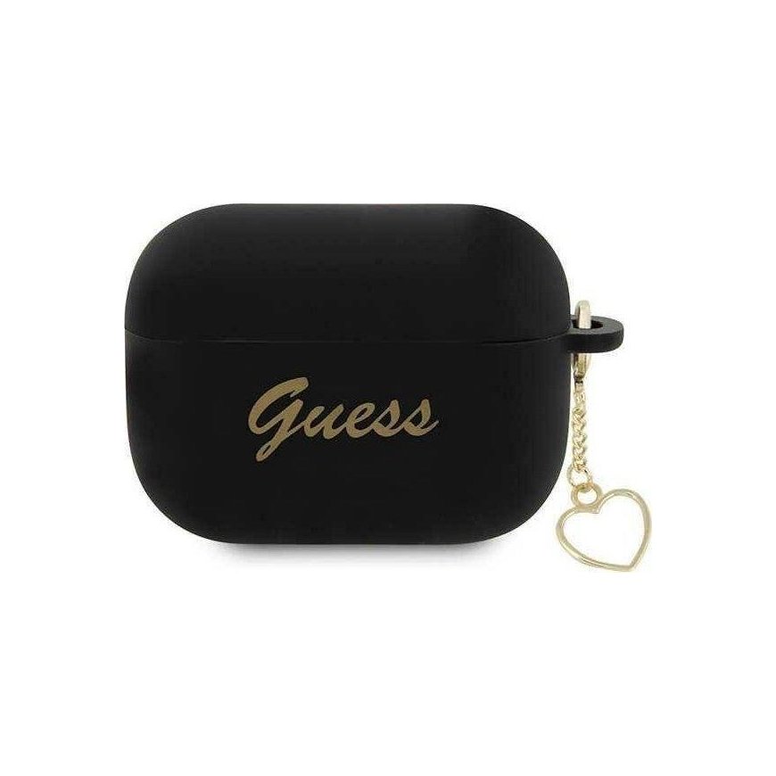 Guess Case Guess GUAP2LSCHSK Apple AirPods Pro 2 cover black/black silicone Charm Heart Collection