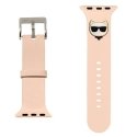 Apple Smart Watch 4/5/6/7/SE Karl Lagerfel Silicone Strap, Pink, 38/40/41mm