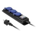 Orno Gas-tight workshop extension cord with IP44 switch, 3 2P+Z IP44 sockets, rubber hose, H05RR-F 3x1.5mm?, length 5 m Orno Gas-tight workshop extension cord with IP44 switch, 3 2P+Z IP44 sockets, rubber hose, H05RR-F 3x1.5mm?, length 5 m