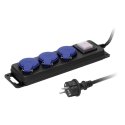 Orno Gas-tight workshop extension cord with IP44 switch, 3 2P+Z IP44 sockets, rubber hose, H05RR-F 3x1.5mm?, length 5 m Orno Gas-tight workshop extension cord with IP44 switch, 3 2P+Z IP44 sockets, rubber hose, H05RR-F 3x1.5mm?, length 5 m