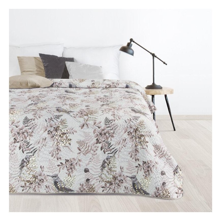 Eurofirany D91 / N / POLY / B + BEIGE 200X220 B + BEIGE Bedspread