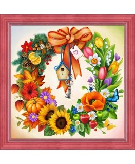 Beldizart Diamond painting set Wreath 40х40cm AZ-1617