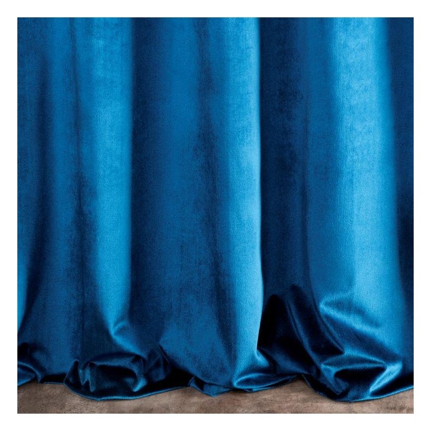 Soft and shiny velvet night curtain Eurofirany SAMANTA 140X250 cm, loops/rings, color: dark blue – 4