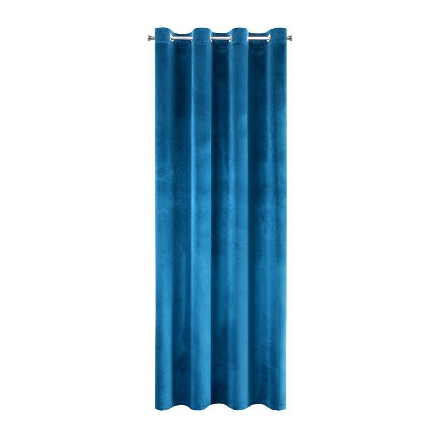 Soft and shiny velvet night curtain Eurofirany SAMANTA 140X250 cm, loops/rings, color: dark blue – 5