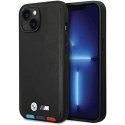 Dėklas BMW BMHCP14S22PTDK iPhone 14 6,1 colio juodas / juodas odinis trispalvis antspaudas Dėklas BMW BMHCP14S22PTDK iPhone 14 6,1 colio juodas / juodas odinis trispalvis antspaudas