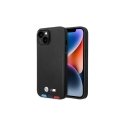 Dėklas BMW BMHCP14S22PTDK iPhone 14 6,1 colio juodas / juodas odinis trispalvis antspaudas Dėklas BMW BMHCP14S22PTDK iPhone 14 6,1 colio juodas / juodas odinis trispalvis antspaudas
