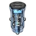 Įkroviklis Usams Įkroviklis samochodowa USAMS C31 3A 2xUSB-A Fast Charge mėlynas/mėlynas CC162CC02