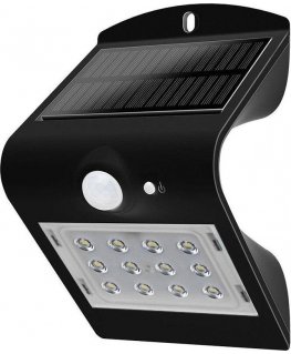 Sieninis šviestuvas Kinkiet V-TAC Lampa Solarna Ścienna LED su judesio jutikliu VT-767 1.5W 220lm Juodas IP65 8277
